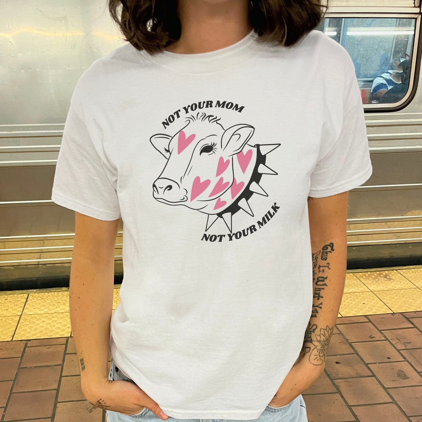 Not Your Mom Not Your Milk T-Shirt | Veganes Statement Bio Unisex Shirt