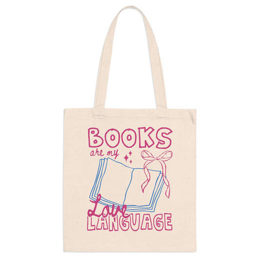 Books Are My Love Language – Bookish Jutebeutel aus Baumwolle