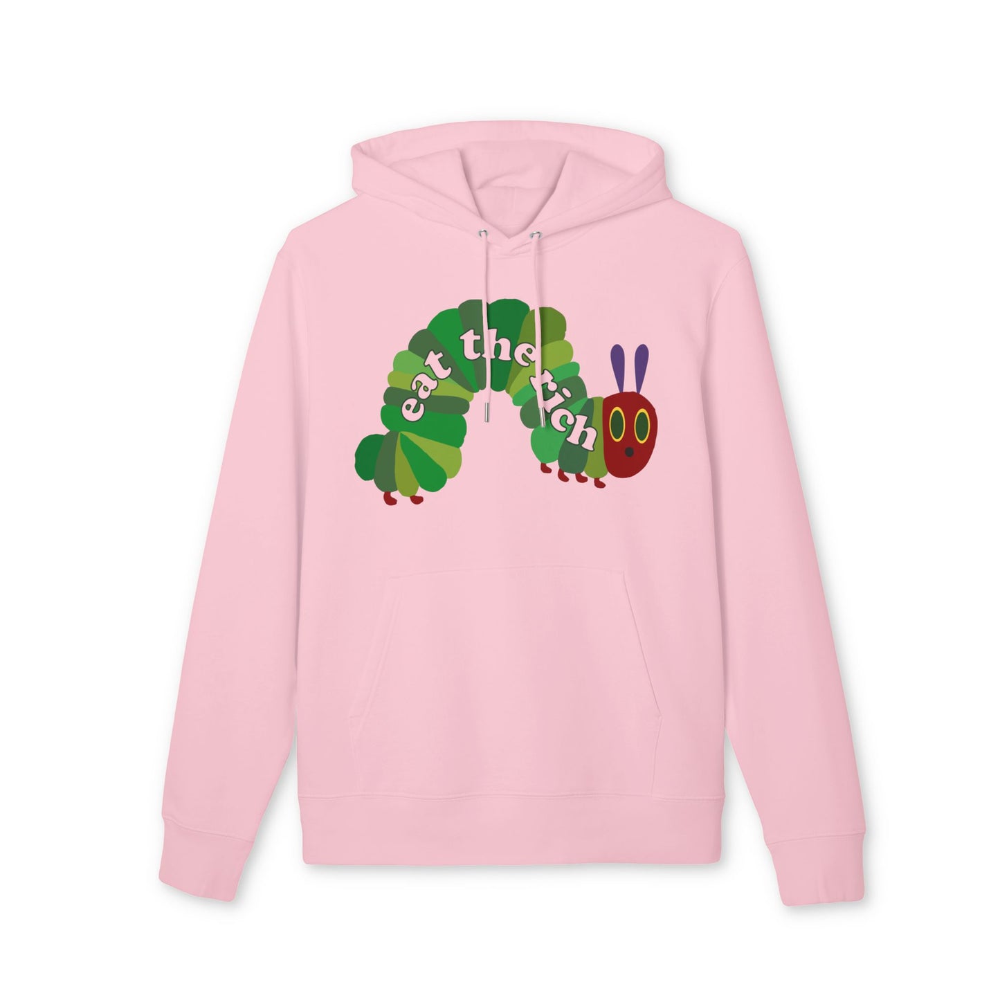 Eat The Rich Raupe – Bio Unisex Hoodie Rosa