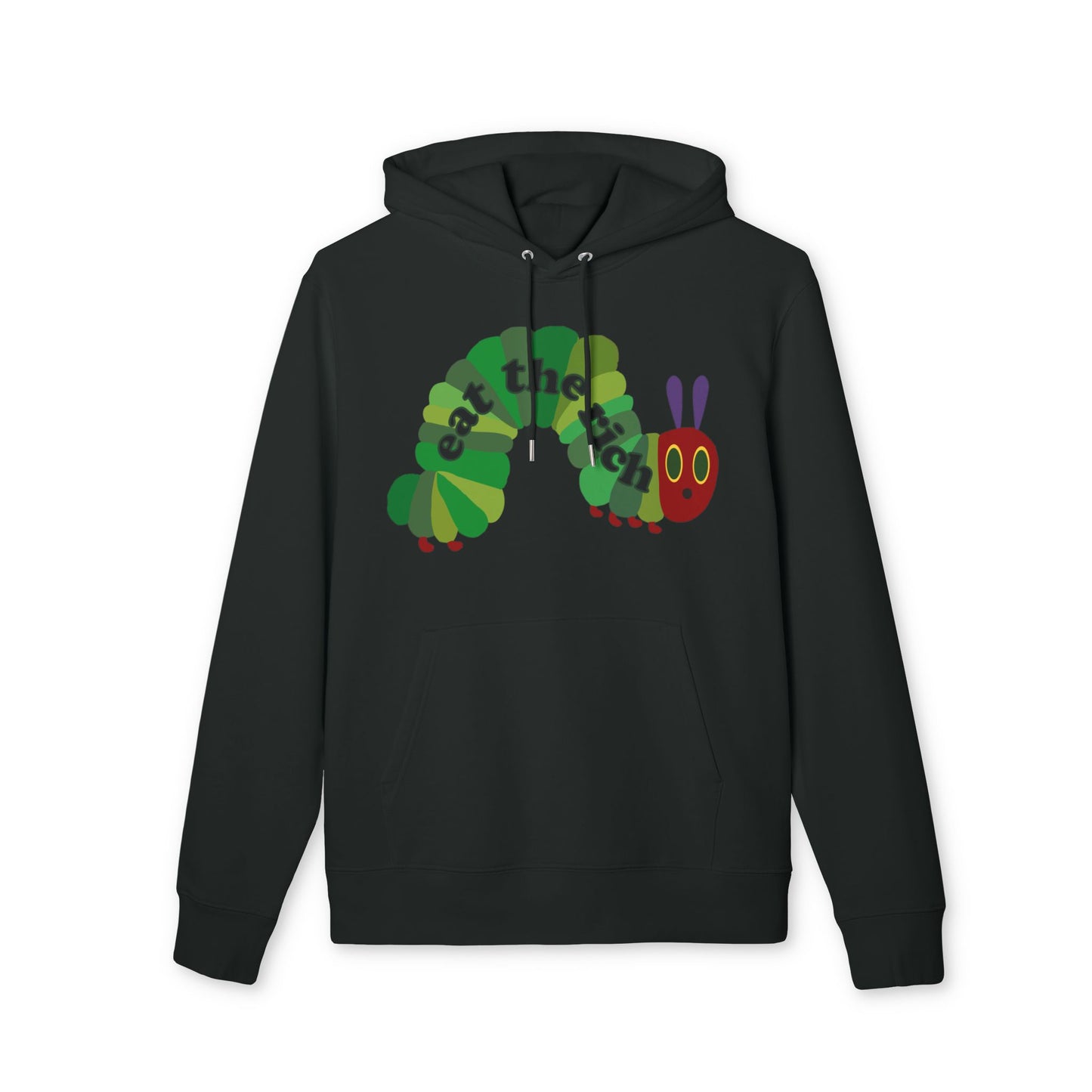 Eat The Rich Raupe – Bio Unisex Hoodie Black
