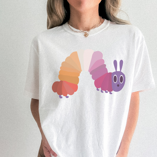 Lesbische Flagge Raupe – Bio Unisex T-Shirt